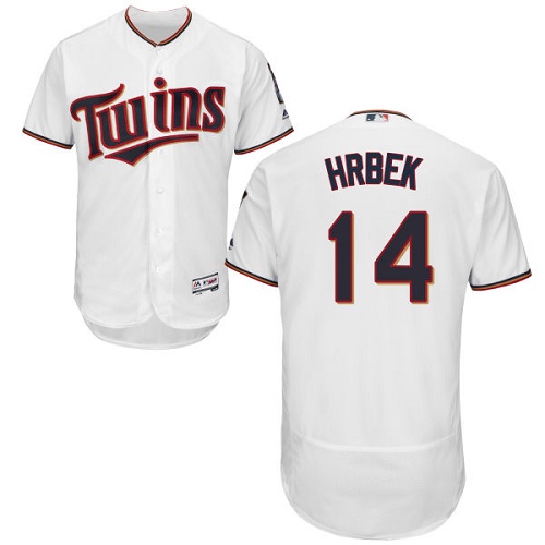 Twins #14 Kent Hrbek White Flexbase Authentic Collection Stitched MLB Jersey